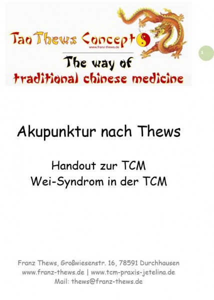Wei-Syndrom / Lähmung in der TCM - Handout